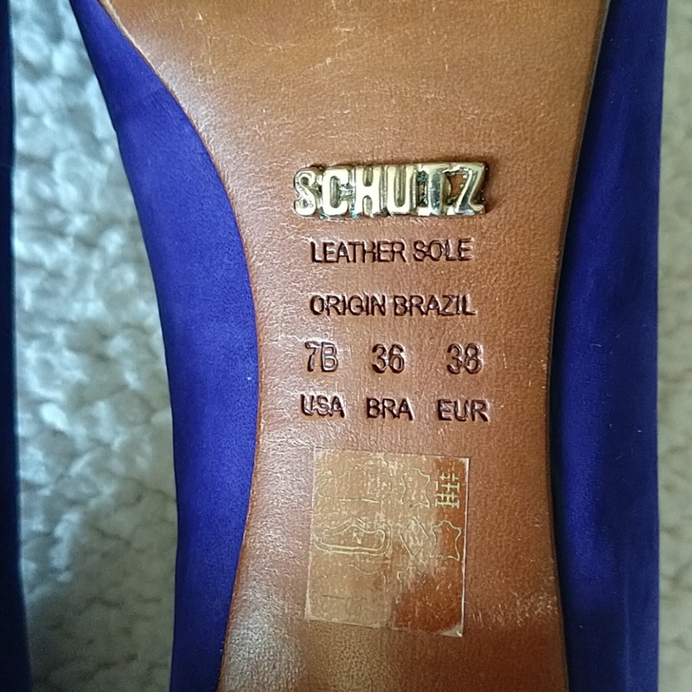 Schutz Suede Glitter Block  Pump - Picture 7 of 8